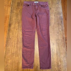 Madewell Jeans Skinny Skinny Women’s 28 Maroon Stretch